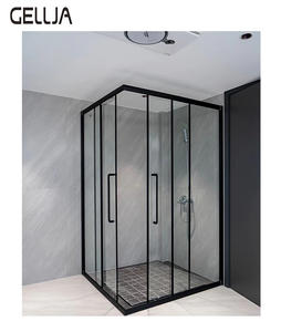 Mamparas de Ducha Modernas para <span class=keywords><strong>Baño</strong></span>, Separación de Zonas Secas y Húmedas, Marco Cuadrado de Acero Inoxidable, Acrílico de 6 mm, <span class=keywords><strong>Mampara</strong></span> Deslizante Impermeable - Product Image 4