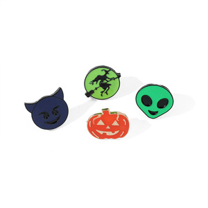 Broche <span class=keywords><strong>de</strong></span> Metal Personalizado con Diseño <span class=keywords><strong>de</strong></span> Halloween, Calabaza, Cara Sonriente, Fantasma, Pequeño Diablo, <span class=keywords><strong>Bruja</strong></span>, Unisex - Product Image 1