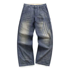 美式潮流复古仿旧龙爪破洞工装多用途宽松直筒休闲裤男 - Product Image 6