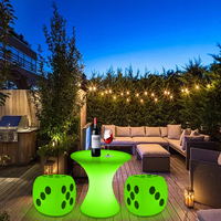 Table de bar ronde lumineuse imperméable, petite table de bar en plastique d'extérieur, table de fête, jardin, mariage, hôtel, table à LED