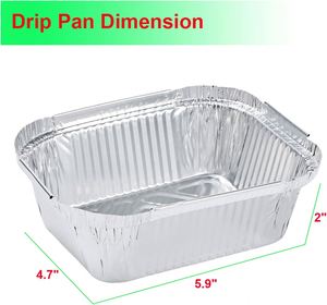 8x8 Inch Square 20.5cm Microwavable Food Grade Aluminum <b>Foil</b> Tray with Plastic Lid Disposable Take Away Food <b>Container</b> - Product Image 4