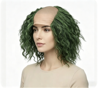 Perruque courte de clown synthétique, style chauve, cheveux amusants pour accessoires de fête d'Halloween