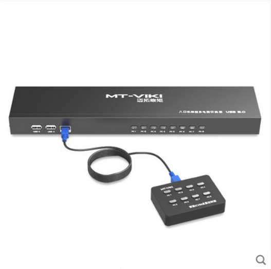 8-port VGA manual USB mouse key 8-in 1-out KVM switch rack mounted wiring