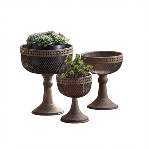 Vintage Style Iron Art Deco Floor Flower <b>Vase</b> High Quality Home Decoration Latest Top Selling Direct Factory Supply - Product Image 4