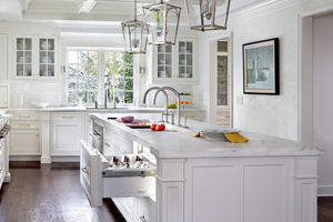 Meubles de cuisine en bois massif pour projet de villa, prix d'usine - Product Image 4