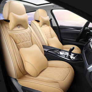 Funda de asiento de coche de alta calidad, de cuero rojo, personalizada, Beige, accesorios de Interior para Toyota - Product Image 6