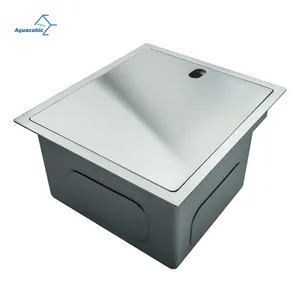 Luxury hidden kitchen sink 304 stainless steel undermount concealed sink with folded faucet and drain