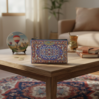 Portefeuille turc tissé violet - Porte-monnaie avec motif de tapis. Fabriqué en Turquie... En provenance de Turquie