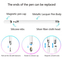 Stylo capacitif universel pour ipad téléphone portable écran tactile stylet disque tête en tissu 2 en 1 tablette peinture stylet