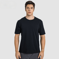 T-shirt de sport à séchage rapide pour hommes, haut décontracté à manches courtes de couleur unie, t-shirt polyvalent pour la course en plein air, la salle de sport et le fitness