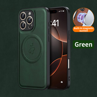 Étui de téléphone à support magnétique robuste pour iPhone 16 Pro Max 15 Plus 14 13 12 16e pu béquille en cuir couverture arrière