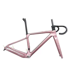 Fibra de carbono T1000 Disco de pintura de oro rosa Cuadro de bicicleta de grava GR047 T47 Soporte inferior de rosca