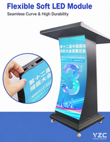 Écran LED couleur pleine YIZHICAI P1.25 P1.53 P1.86, pupitre numérique intelligent avec roulettes pour réunions d'affaires et églises
