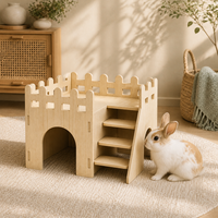 Maisonnette en bois massif pour animaux de compagnie (hamster, écureuil, hérisson, cochon d'Inde, caille japonaise) - Grande cachette imperméable pour la vente en gros