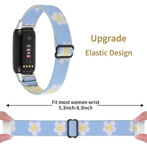 <span class=keywords><strong>Bracelet</strong></span> de connecteur en métal pour <span class=keywords><strong>Fitbit</strong></span> <span class=keywords><strong>Luxe</strong></span> Special Edition Pattern Printing <span class=keywords><strong>Bracelet</strong></span> de montre en nylon élastique réglable - Product Image 4
