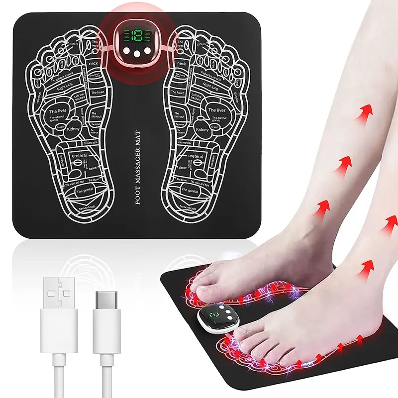 8 chế độ Pain Relief xung điện lưu thông rung EMS bê chân chân Massager pad với điều khiển từ xa
