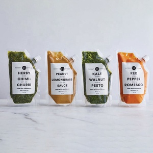 Recyclable Plastic Custom Liquid Fruit Juice Juice Drink Pout Pouch Packaging Spout Pouch Clear Spout Stand Bag