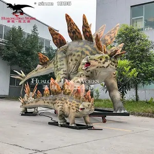 Garden decoration handmade artificial life size animatronic stegosaurus dinosaur