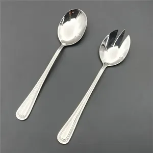 Hot selling 2023 flatware stainless steel cutlery salad spoons and spoon fork Sevice Tableware Cutlery