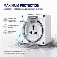 Prise étanche IP66 pour extérieur, 10A 250V, boîte de prise murale électrique résistante aux intempéries, anti-poussière, prise universelle