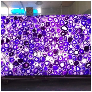 Stonelink, losas de piedras preciosas semipreciosas de ágata púrpura pulida translúcida con retroiluminación Natural personalizada para azulejos, tapas de tocador - Product Image 2