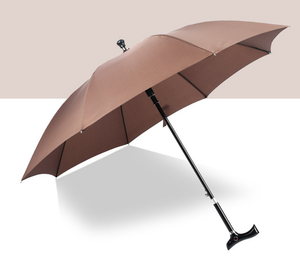 Béquille canne bâton de marche vieil <span class=keywords><strong>homme</strong></span> couleur unie cadre en fibre de verre réglable <span class=keywords><strong>parapluie</strong></span> droit - Product Image 2