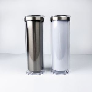 Gobelet isotherme droit et fin de 20 oz, effet boule à neige, vierge pour sublimation, portable, à paillettes, pour eau quotidienne en extérieur - Product Image 1