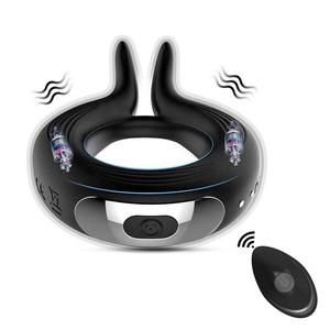 Hot Sale Sexy Masturbation Sexspielzeug Schwarz Fernbedienung Silikon ring Vibrierende und verzögerte Ejakulation Penis ringe für Erwachsene - Product Image 1