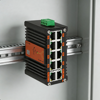 Switch industriel mini 8 ports PoE + 2 ports RJ45, entrée 12-48V, boîtier en alliage d'aluminium renforcé extra-épais, promotion