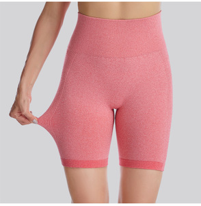 Của phụ nữ liền mạch thoáng khí giữa eo yoga quần với eo đàn hồi hip-lift thể dục thể thao rắn mô hình logo - Product Image 6