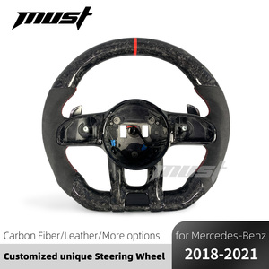 Volant en fibre de carbone forgé sur mesure pour Mercedes-Benz 2018-2021 G350 G550 C300 C63 <span class=keywords><strong>S</strong></span> <span class=keywords><strong>CLA</strong></span> GLA GLE GLS E300 S400 <span class=keywords><strong>A45</strong></span> GT <span class=keywords><strong>AMG</strong></span> - Product Image 2
