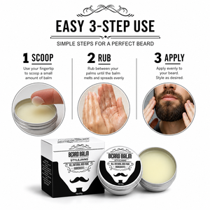 Baume Coiffant Barbe OEM en Gros 60g Cire d'Abeille Huile de Coco Adoucissant Cheveux de Barbe Épais Soins Barbe Homme Marque Privée - Product Image 5