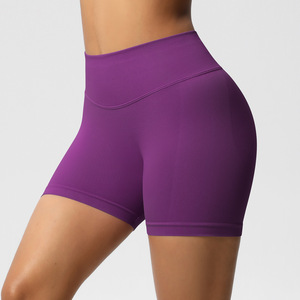 Shorts de sport côtelés sans couture pour femmes, 3 pouces, dos en V, effet push-up, sans démarcation, séchage rapide, pour usage quotidien, décontracté, sport ou cyclisme, OEM ODM - Product Image 2