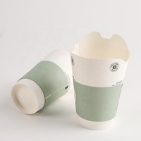Emballage compostable jetable avec logo personnalisé gobelet en papier PE PLA frites barbecue boisson café papillon chips