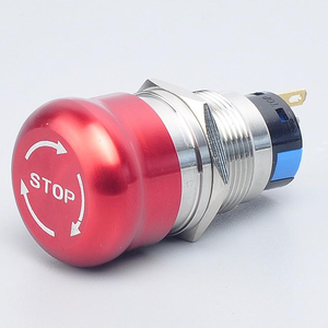 Bouton d'arrêt d'urgence 19mm 22mm 1NO1NC Tête de champignon rouge en acier inoxydable étanche 3A 220V CE pour machine - Product Image 3