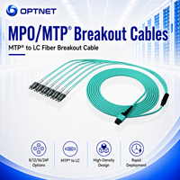Cable de Conexión Óptica Multimodo MPO-MPO de 12 Hilos con Núcleo Visible Aqua Protruding Key B para Cable de Conexión con Cubierta LSZH