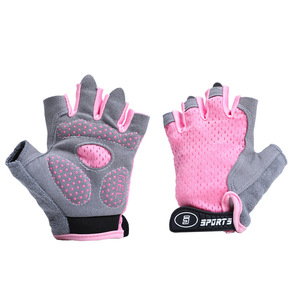Guantes de medio dedo para niños Camnal, color rosa, M, L, azul, transpirables, de alta elasticidad, para escalada, ciclismo, entrenamiento al aire libre - Product Image 2