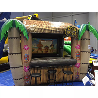 Bar Tiki Gonflable, Cabane Gonflable pour Fêtes au Bord de la Piscine, Tente Pub Gonflable Portable, Stand de Bière, Kiosque à Boissons, Stand Commercial de Snacks