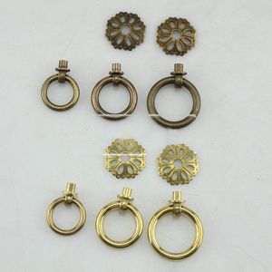 Cổ Tủ Hollow Hoa Brass Nhẫn Xử Lý Trung Quốc Ngăn Kéo Rắn Brass Kéo Đồ Nội Thất Tủ Ngăn Kéo Brass Nhẫn Xử Lý - Product Image 5