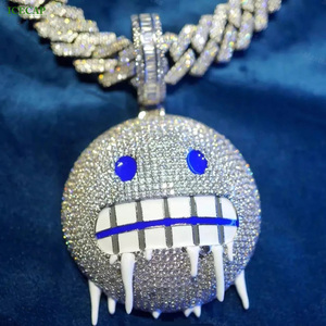 Mode Hip Hop 925 Argent <span class=keywords><strong>Namel</strong></span> Pendentif Collier Ice Out Diamant VVS Tissé Moissanite Pendentif Pour Hommes Et Femmes - Product Image 3