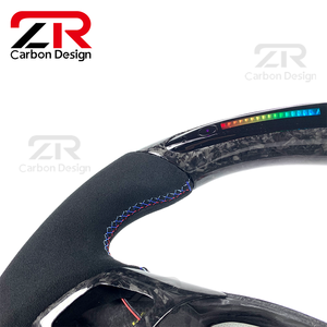 Volante Deportivo Personalizado para el Interior del Automóvil, de Fibra de Carbono con LED e Indicador de RPM, para <span class=keywords><strong>BMW</strong></span> E90 <span class=keywords><strong>328i</strong></span> E60 <span class=keywords><strong>E46</strong></span> E92 E87 E92 M3 E39 X5 E70 X6 E71 E82 - Product Image 2