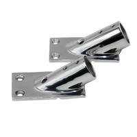 Accessoire de rampe de bateau en acier inoxydable 316 poli miroir, base rectangulaire à 60 degrés