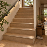 Carreaux d'escalier anti-dérapants pour intérieur, aspect bois brun, 300x1200mm, bande longue, pour escalier, villa, maison