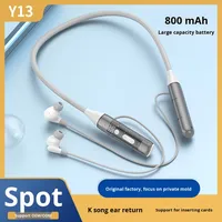 Casque sans fil Y13 à tour de cou pour 6.0, 800 mAh, en ABS, Nouveauté 2025, avec fonction karaoké, moniteur intra-auriculaire et emplacement pour carte, produit transfrontalier privé