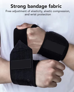 Bandes de poignet élastiques réglables <span class=keywords><strong>pour</strong></span> l'exercice physique, avec logo OEM, <span class=keywords><strong>pour</strong></span> la musculation, le powerlifting, la salle de sport, résistantes et robustes - Product Image 3