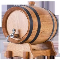Barril de Madera de Roble de 3L con Soporte, Tapón y Grifo, Sin Revestimiento, para Whisky, Vino, Destiladores y Productores de Vino