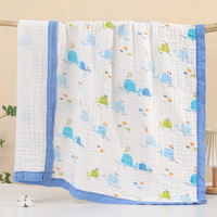 Newborn Printed Cotton Blanket with 6 Layers of Yarn-Soft and Absorbent for Bathroom Use As a Bath Towel