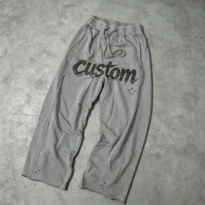 Custom Manufacturer French Terry Sweatpants Vintage Sun Faded <b>Men</b> Trackpants Screen Print Logo Heavyweight Baggy Sweatpants - Product Image 5