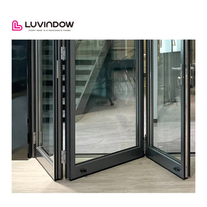 Luvindow bifoldドア複数のしきい値オプション沿岸の別荘の開口部用に最新に設計された最高品質のローリングヒンジ - Product Image 4