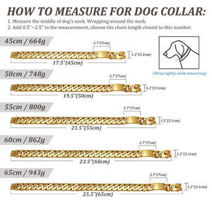 Venta al por mayor Pitbull lujo perro cadena Collar oro encanto cubano enlace perro collares y correa - Product Image 3